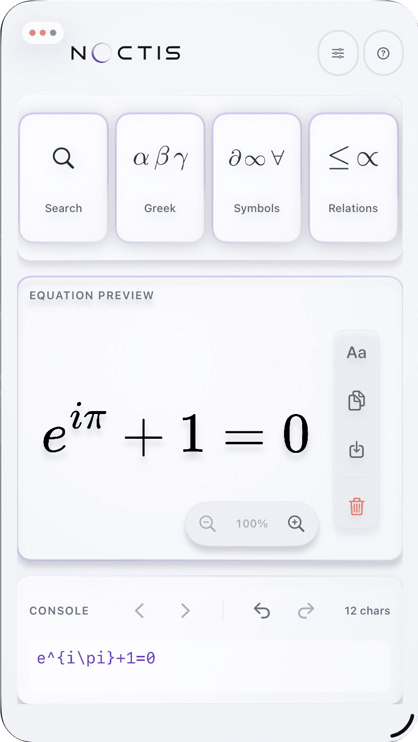 A completed equation in the Equation Studio preview