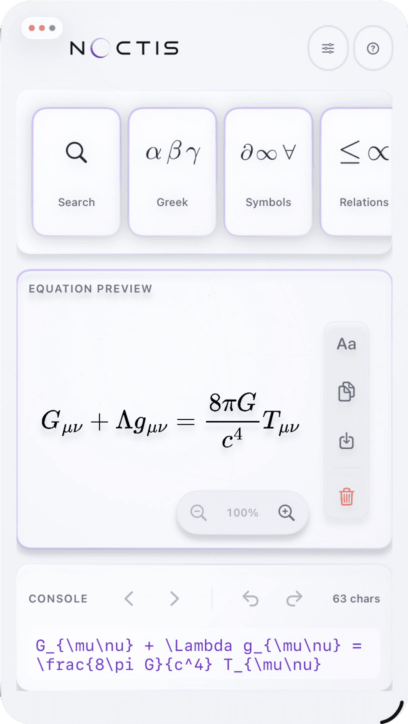Equation Studio ready with its sample equation