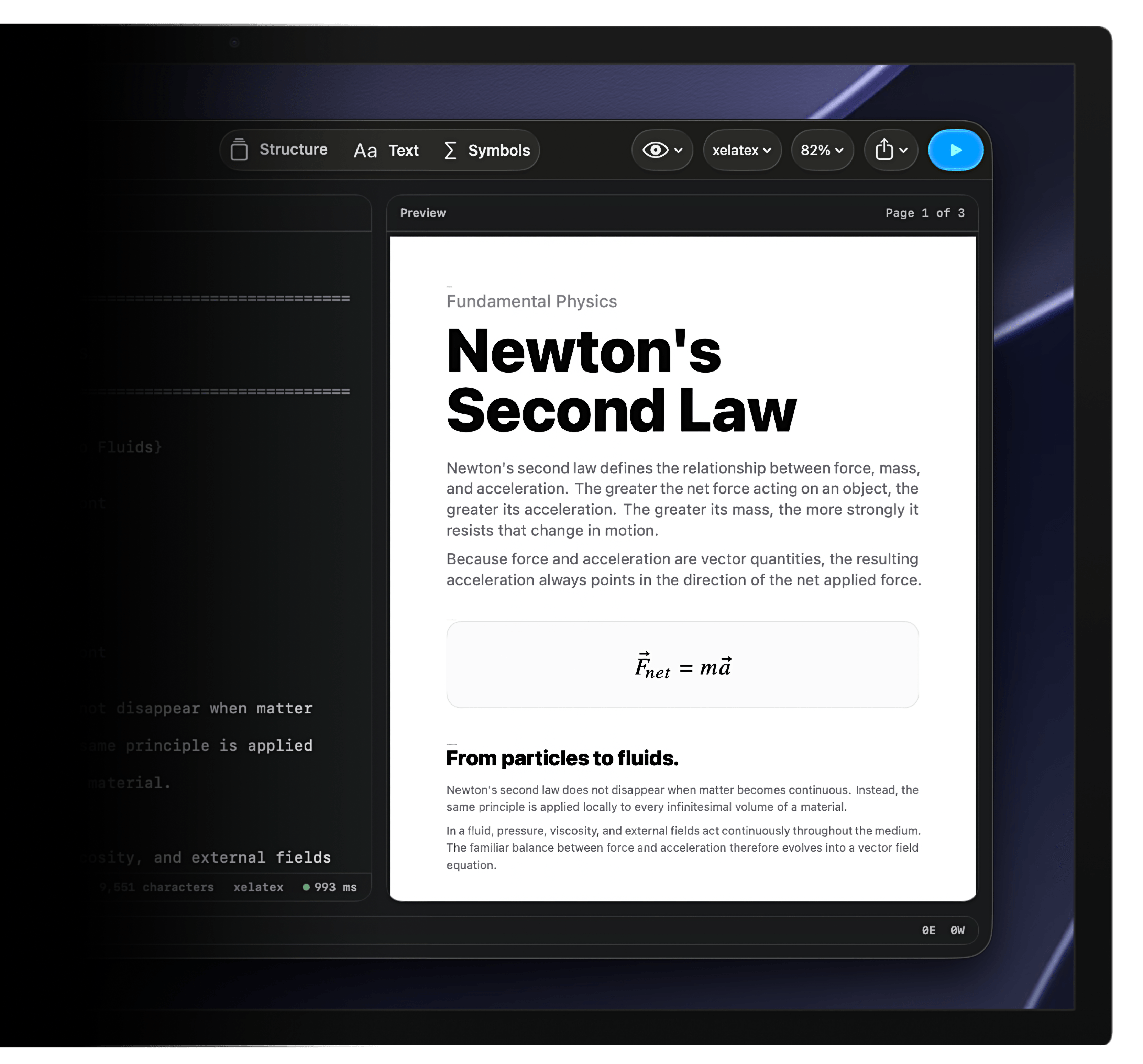A finished physics paper rendered to PDF in Paper Studio